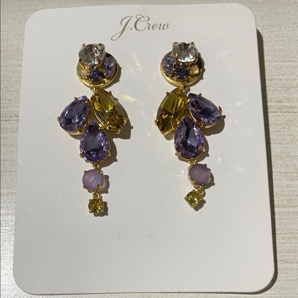 J. Crew Jewelry - J. Crew Gold and Lavender Drop Earrings
